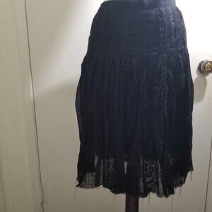 Bebe Brand Black Lace Skirt, mid-length, Size S